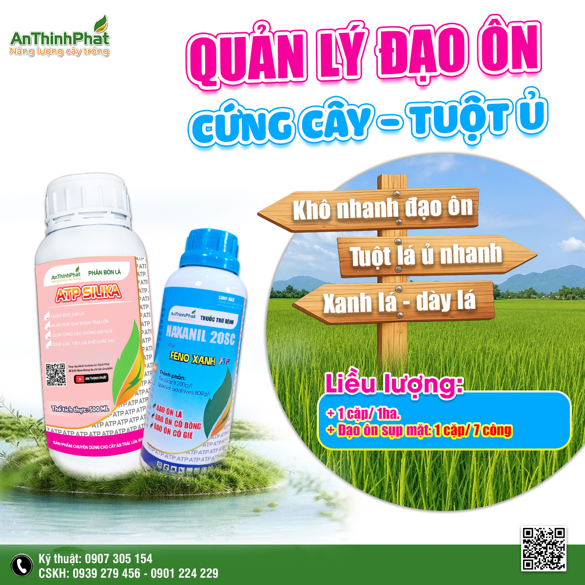 giải pháp quản lý đạo ôn - cứng cây - tuột ủ 