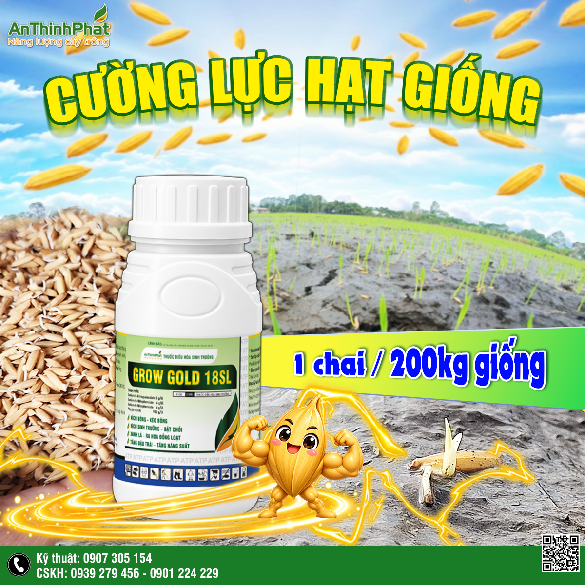 Grow Gold 18SL - Cường lực hạt giống 