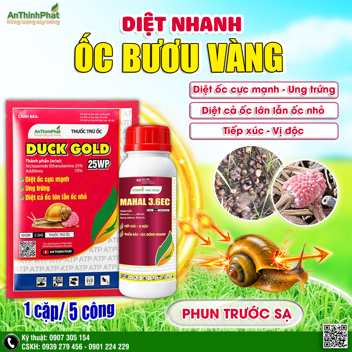 giải pháp diệt nhanh ốc bươu vàng 