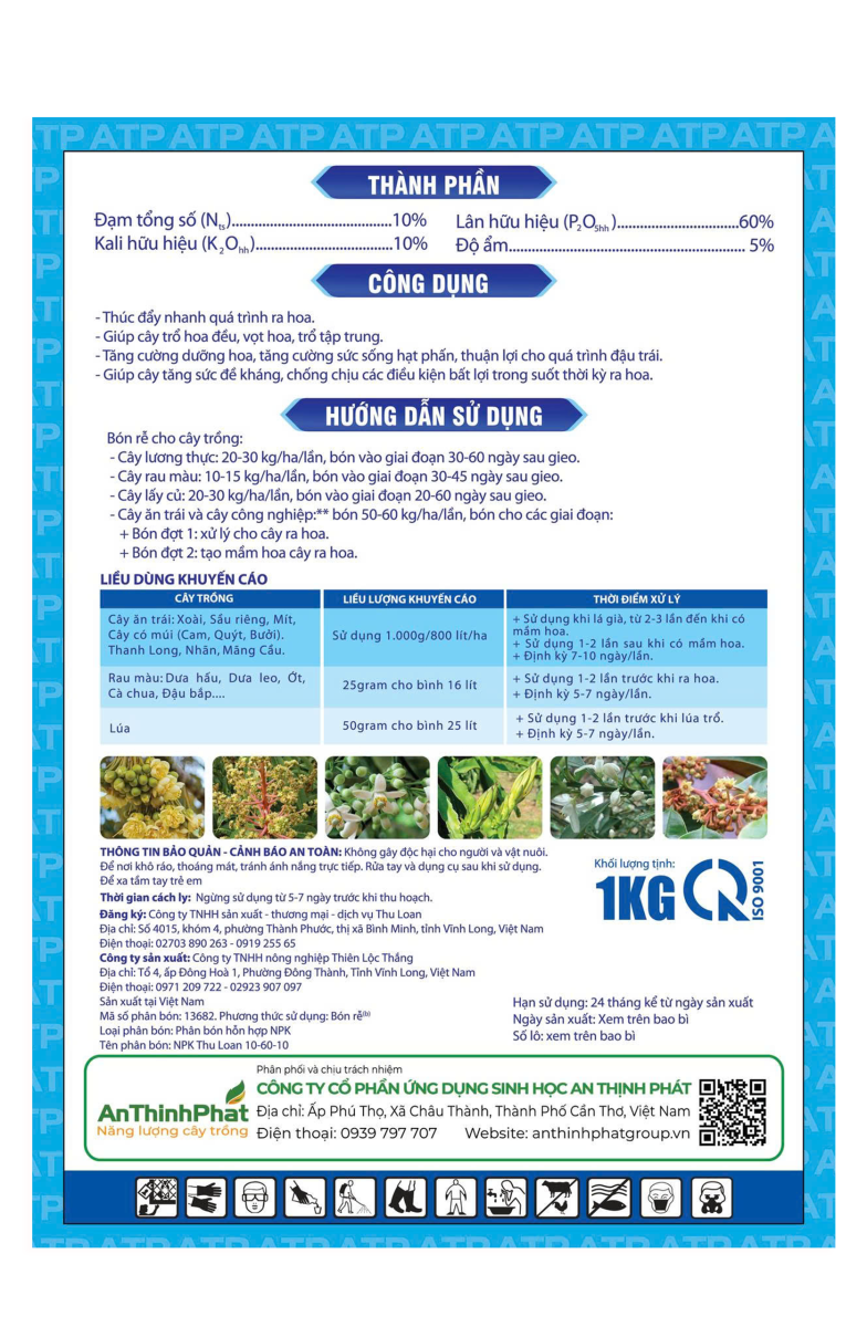 NPK 10-60-10 Phân hóa mầm hoa nhanh 